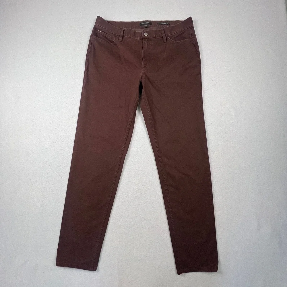Banana Republic Traveler Pants Mens 34x34 Brown Athletic Tapered Twill Casual